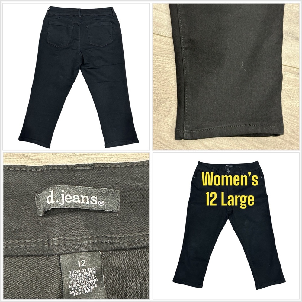 Women's d.jeans 12 Large Jeans Denim Jean Pants Black Skimmer Spandex Stretch